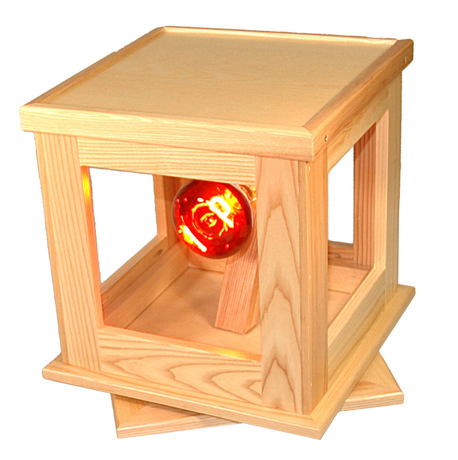 Alpack's insulated glass light-box display provides a highly effective demonstration of insulated glass options.  Also available, but not shown, is an oak pedestal that serves as a table, allowing for a free-standing 